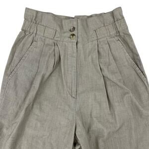 Vintage Paper Bag Trouser Pants Barry Bricken Tan‎ Beige Size 4